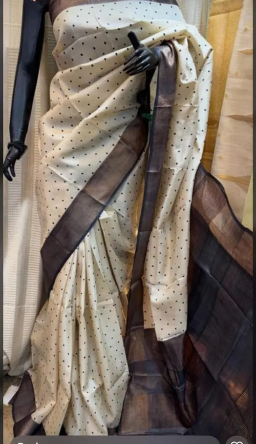 Pure Handloom Tussar Silk Saree with Hand Block & Digital Print – Silk Mark